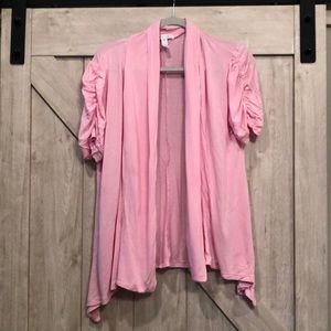 Short sleeve Pink open Cardigan